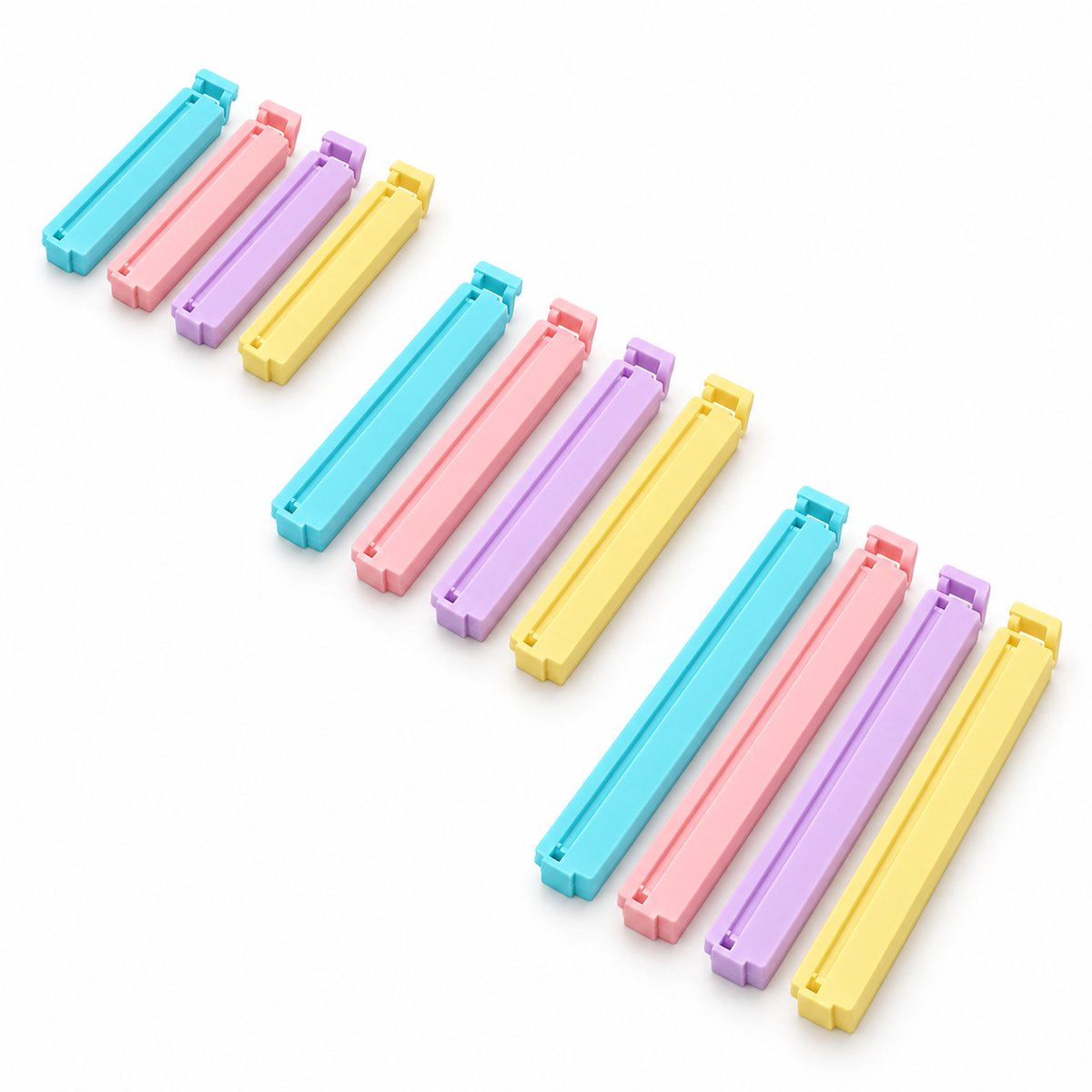Consumerce® Vershoud Knijpers - 12 Stuks - Sluitclips Vershoudclips - Zakkensluiter - Afsluitclips - Vershoud Klemmen - Bag Sealer - Zaksluiter Clips - Zakafsluiters - Bag Clips - Vershoudklem - Zakklemmen - Sluitklemmen - Voedselclips
