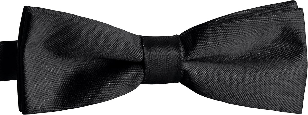 Men's bow tie narrow - adjustable for suit tuxedo etc. bow with hook closure, Black - ShopVlot