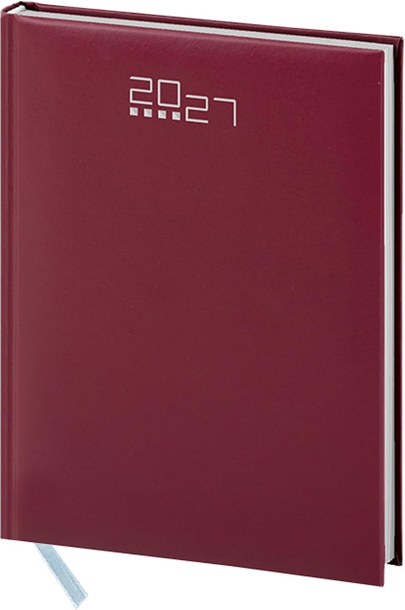 SnelShoppen - Professionele Weekagenda 2027 Groot Formaat 17x24 cm Bordeauxrood - Luxe Weekplanner voor Efficiënte Planning en Organisatie