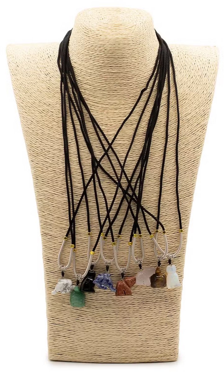 8x Coole Edelsteen Hangers - Dieren Collectie