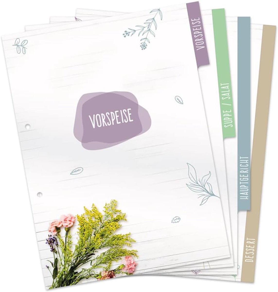 PRICARO Folder tabs "Bouquet", A4, 4-piece - ShopVlot