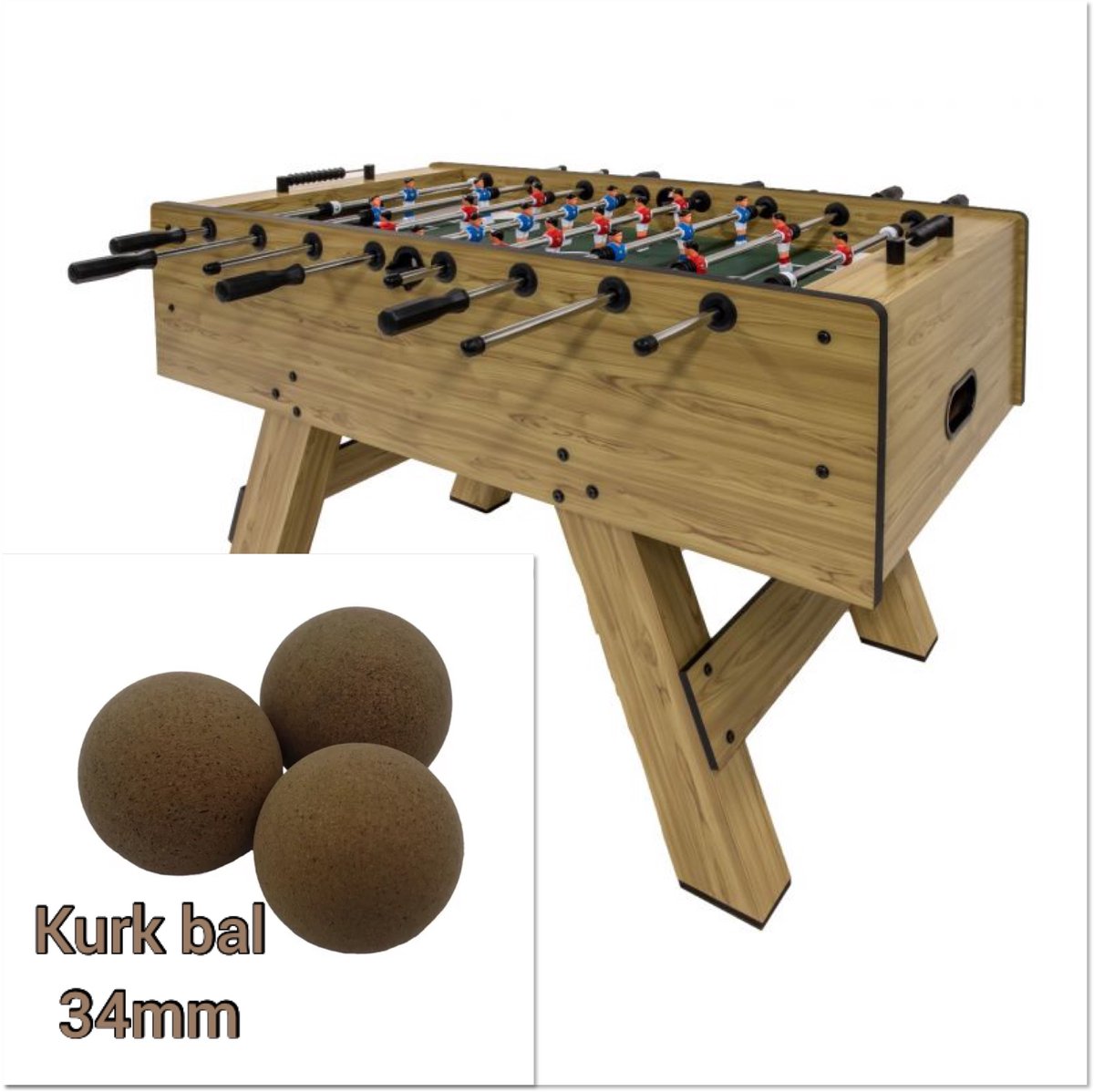 Kurk & Co balletjes van massief perskurk - Tafelvoetbal & Jeu de Boules - ⌀35mm - 3 stuks