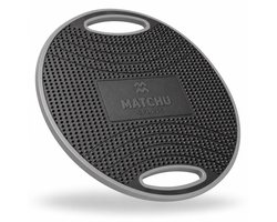 Matchu Sports - Balance board - Balanstrainer - Anti Slip - Balansbord - Balance trainer - Coördinatie - Fitness - 41 cm diameter - Zwart/Grijs