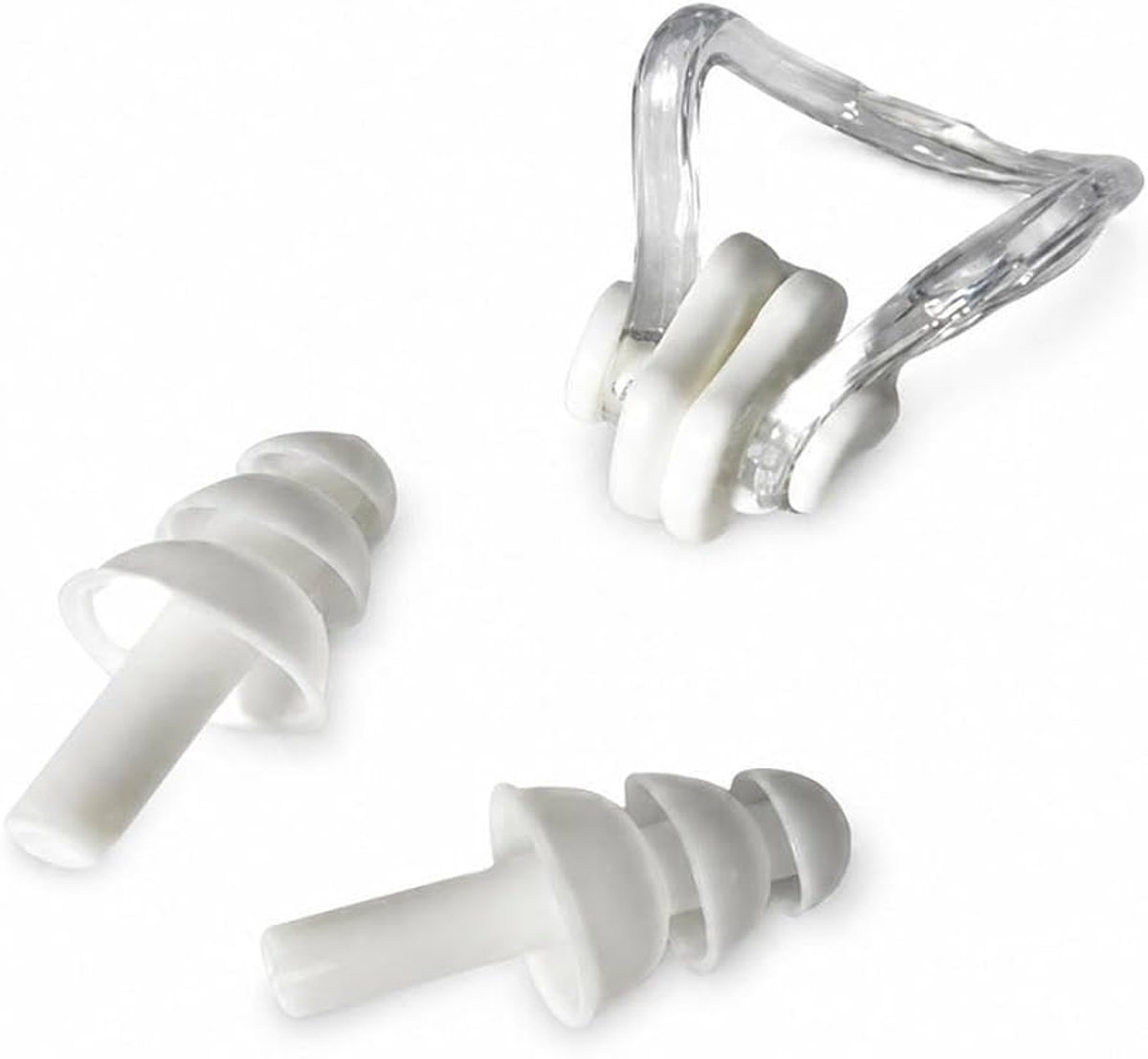 Zwem oordopjes en neusclip - Oordopjes zwemmen - Zwemoordopjes - Neusklem zwemmen - Zwemset - Oordoppen waterdicht - Oordopjes water - Nose clip and earplugs - Wit - Met opbergdoos- Siliconen - Jonyx