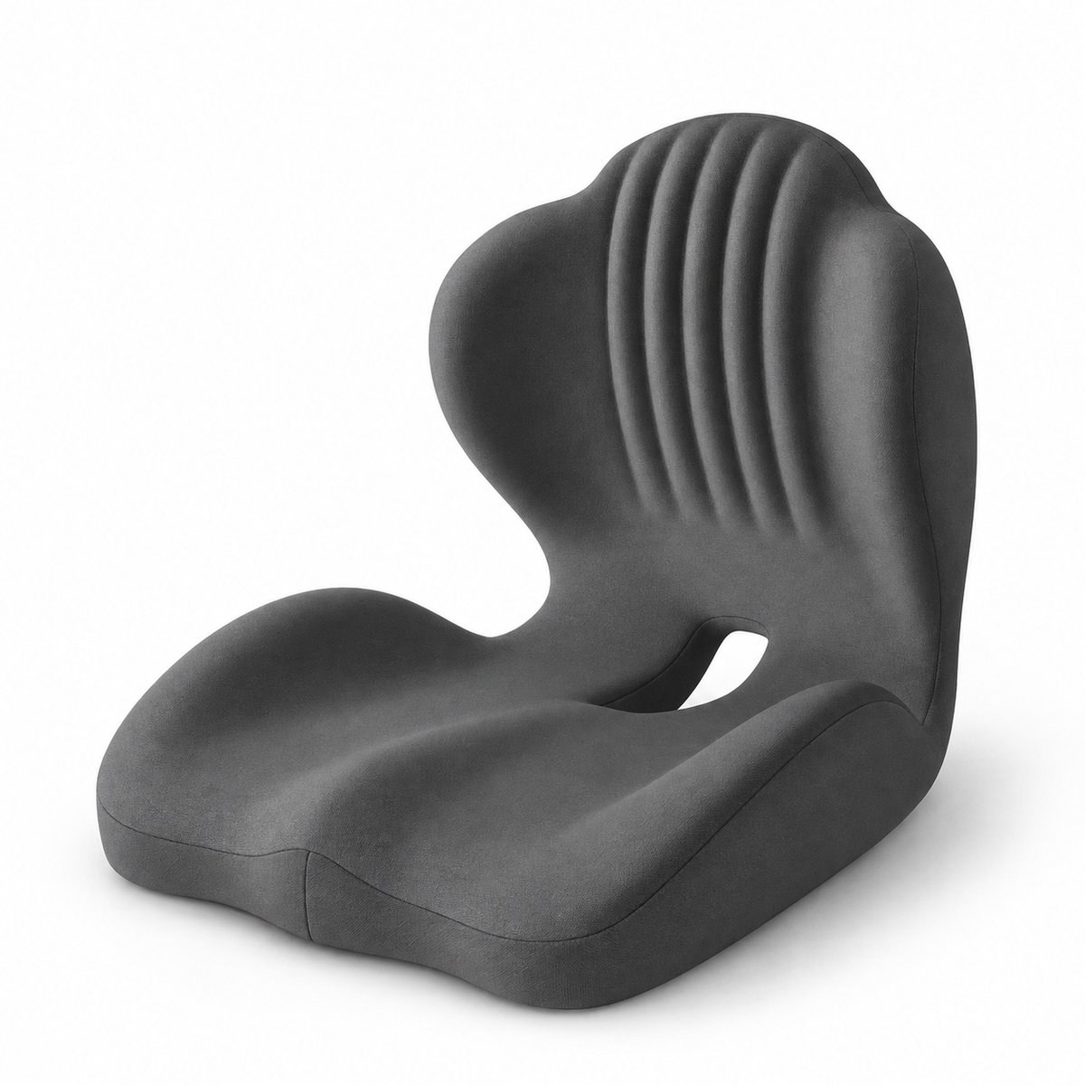Gloovon® Orthopedisch Zitkussen - Tegen Rugpijn & Stuitpijn - Geschikt voor Kantoor, Auto en Thuis - Memory Foam - 44x40x37 cm - Grau