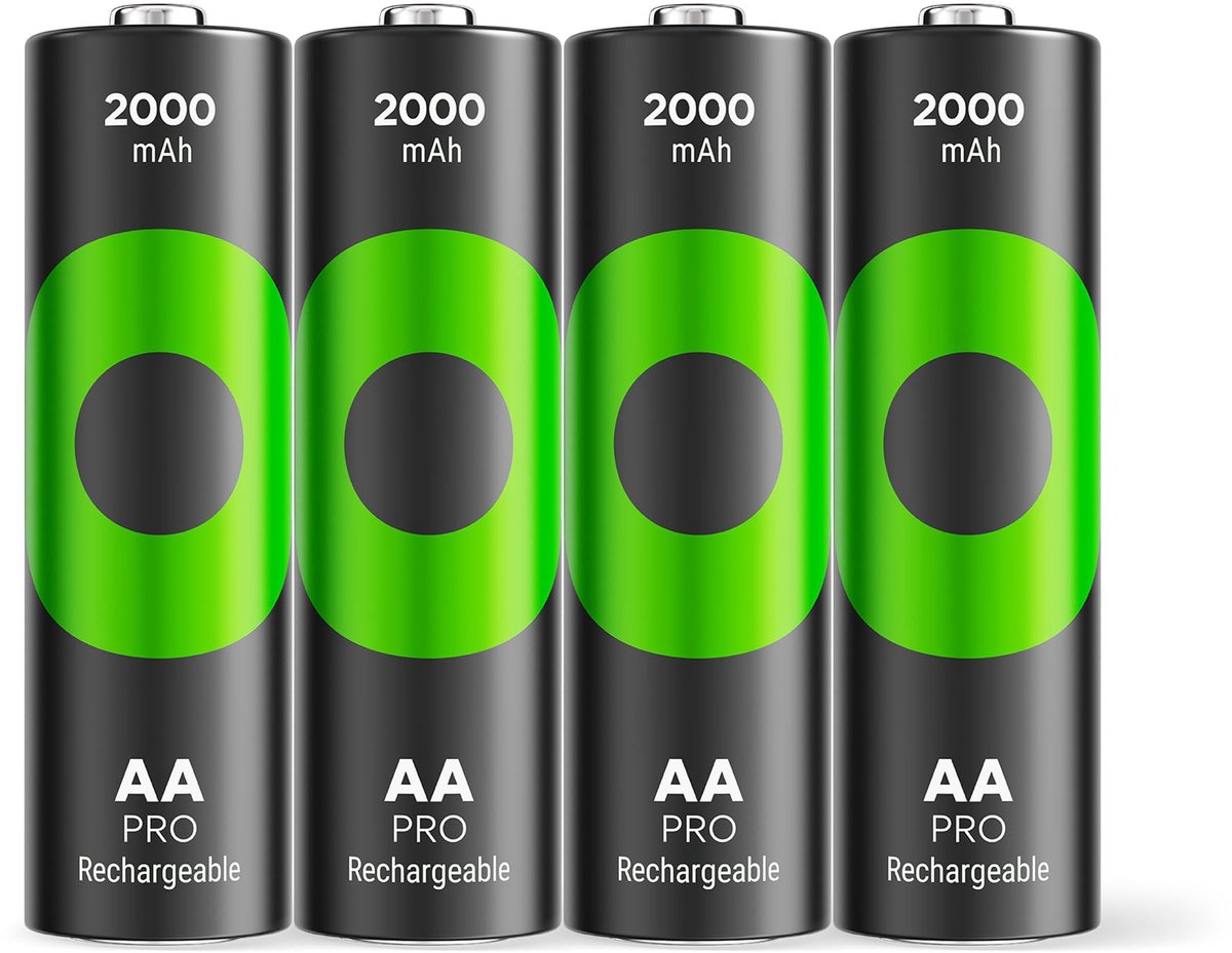 SnelShoppen - Oplaadbare AA Batterijen 2000 mAh NiMH, 4 Stuks ReCyko PRO, Ideaal voor Fotografie en Krachtige Apparaten, Tot 1500 Laadcycli