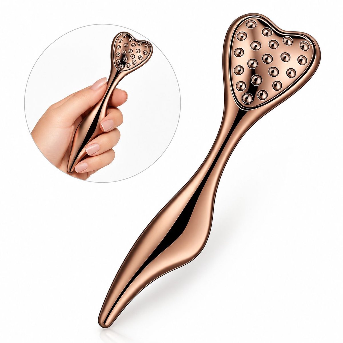 VHV - 3-in-1 gezichtsroller - Met 20 rollende balletjes - Gua sha - Gezichtsborstel - Gezichtsmassage - Gezichtsverzorging - Massager - op reis