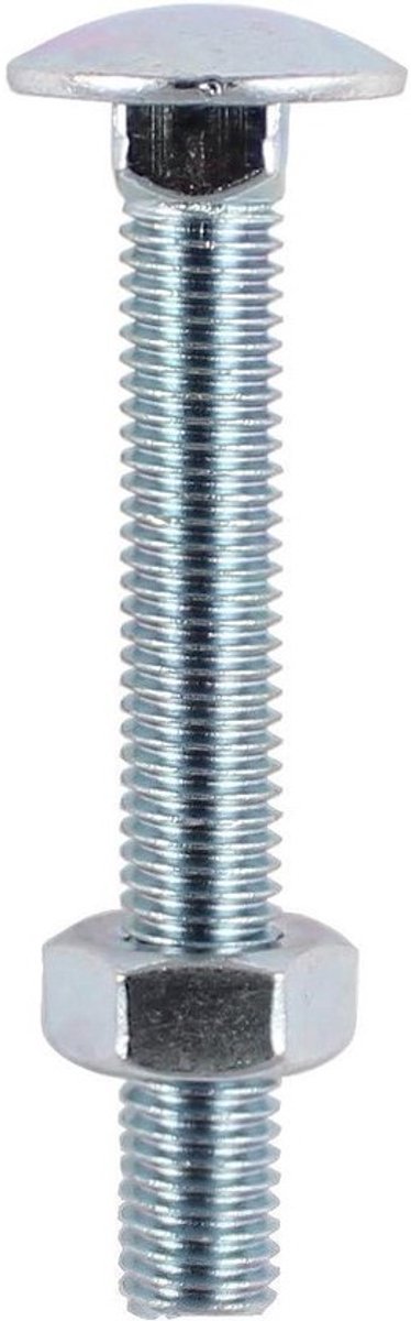 Slotschroef met moer - Zeskantschroef - Materialen bevestigen - Verzinkte kop - 8 x 130 mm - Zilver