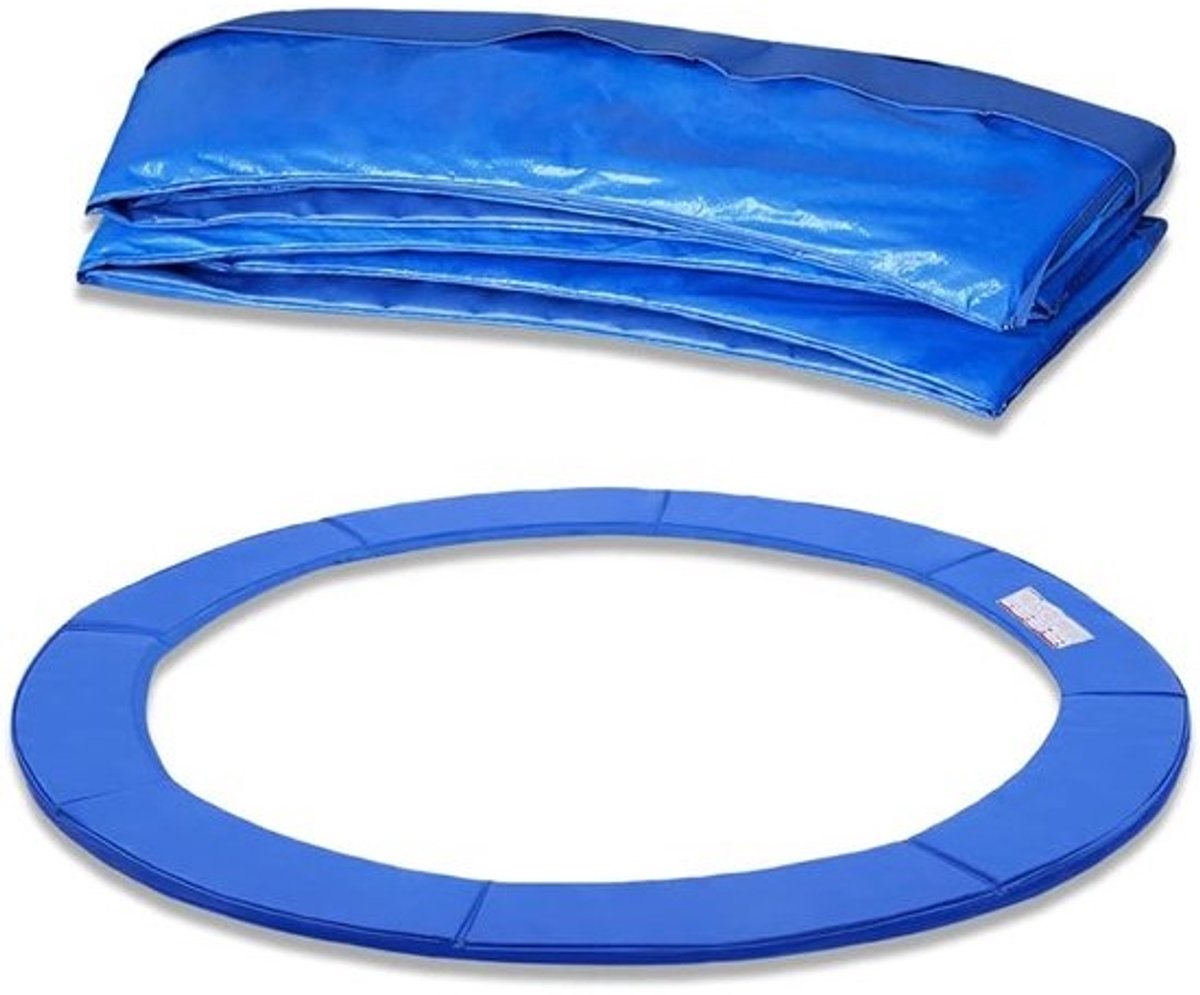 Randafdekking voor trampoline - Veiligheidsmat - Bescherming tegen vallen - UV-bestendig scheurvast materiaal - Ø 305 cm - Blauw