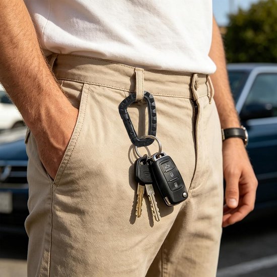 Set van 10 D-vormige kunststof karabiners voor outdoor, camping en klimmen — afbeelding 4