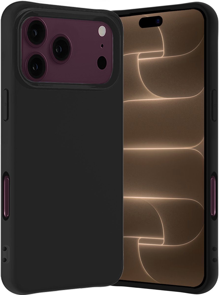 Hoes - Geschikt voor Apple iPhone 18 Pro Max - Sterk & Shockproof - Hoesje Cover - Siliconen Case - Zwart