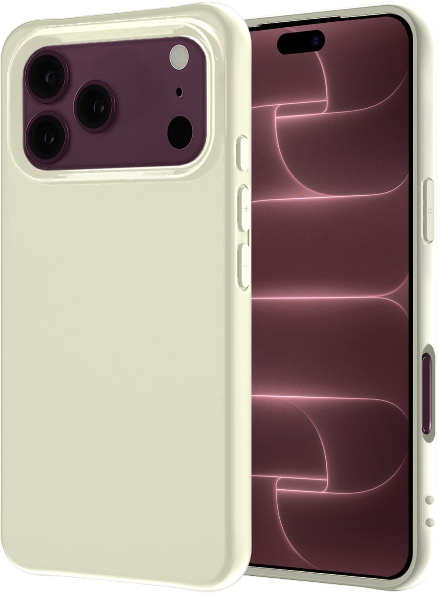 Hoesje - Geschikt voor Apple iPhone 18 Pro - Sterk & Shockproof - Hoes Cover - Siliconen Case - Wit