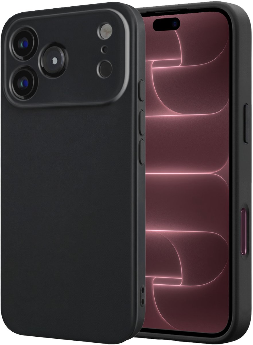 Hoesje - Geschikt voor Apple iPhone 18 Pro - Sterk & Shockproof - Hoes Cover - Siliconen Case - Zwart