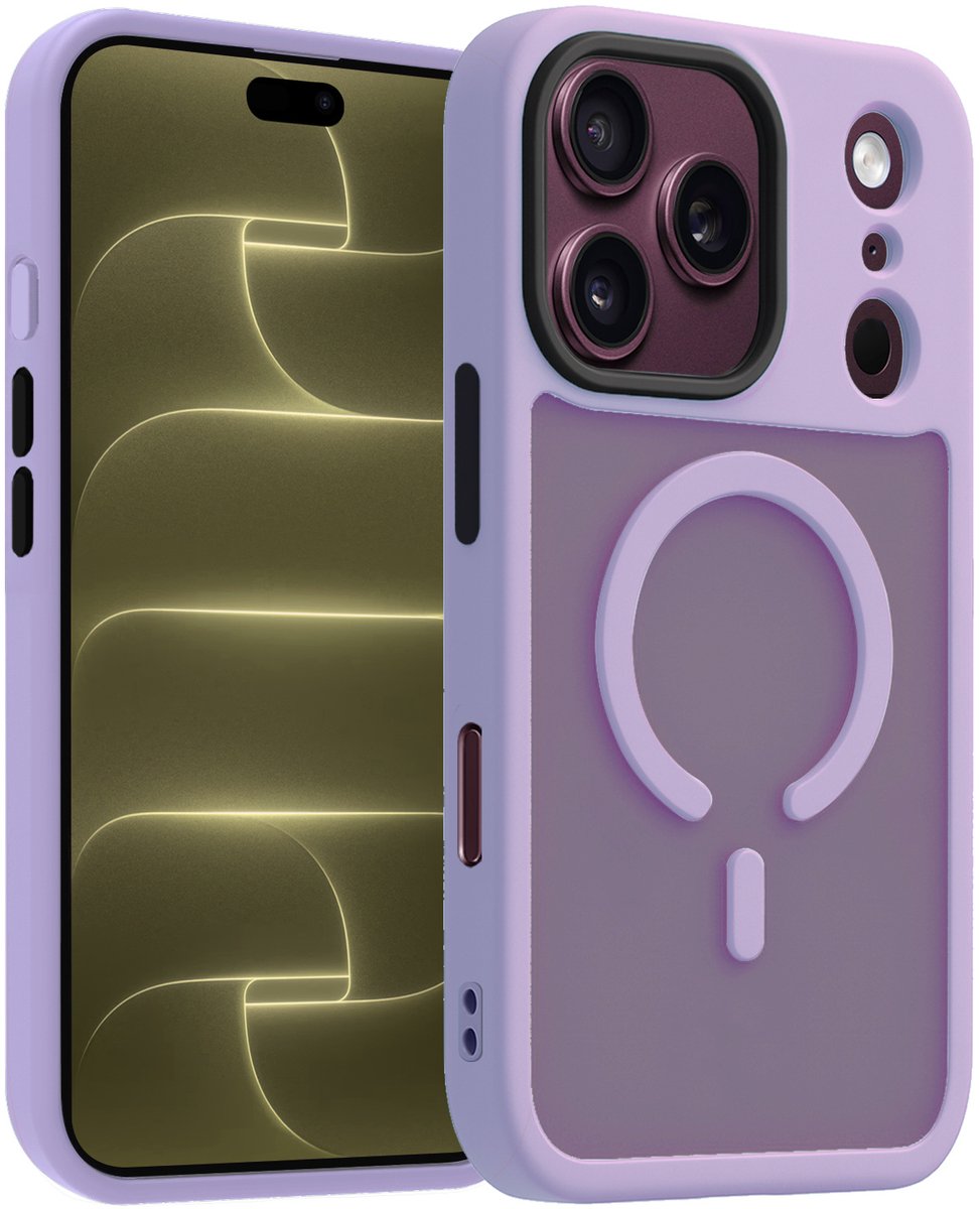 Hoesje - Geschikt voor Apple iPhone 18 Pro Max - Magsafe Compatible - Sterk & Shockproof - Back Cover - Shock Proof Case - Telefoon Hoes Shockproof - Telefoonhoesjes - Lila