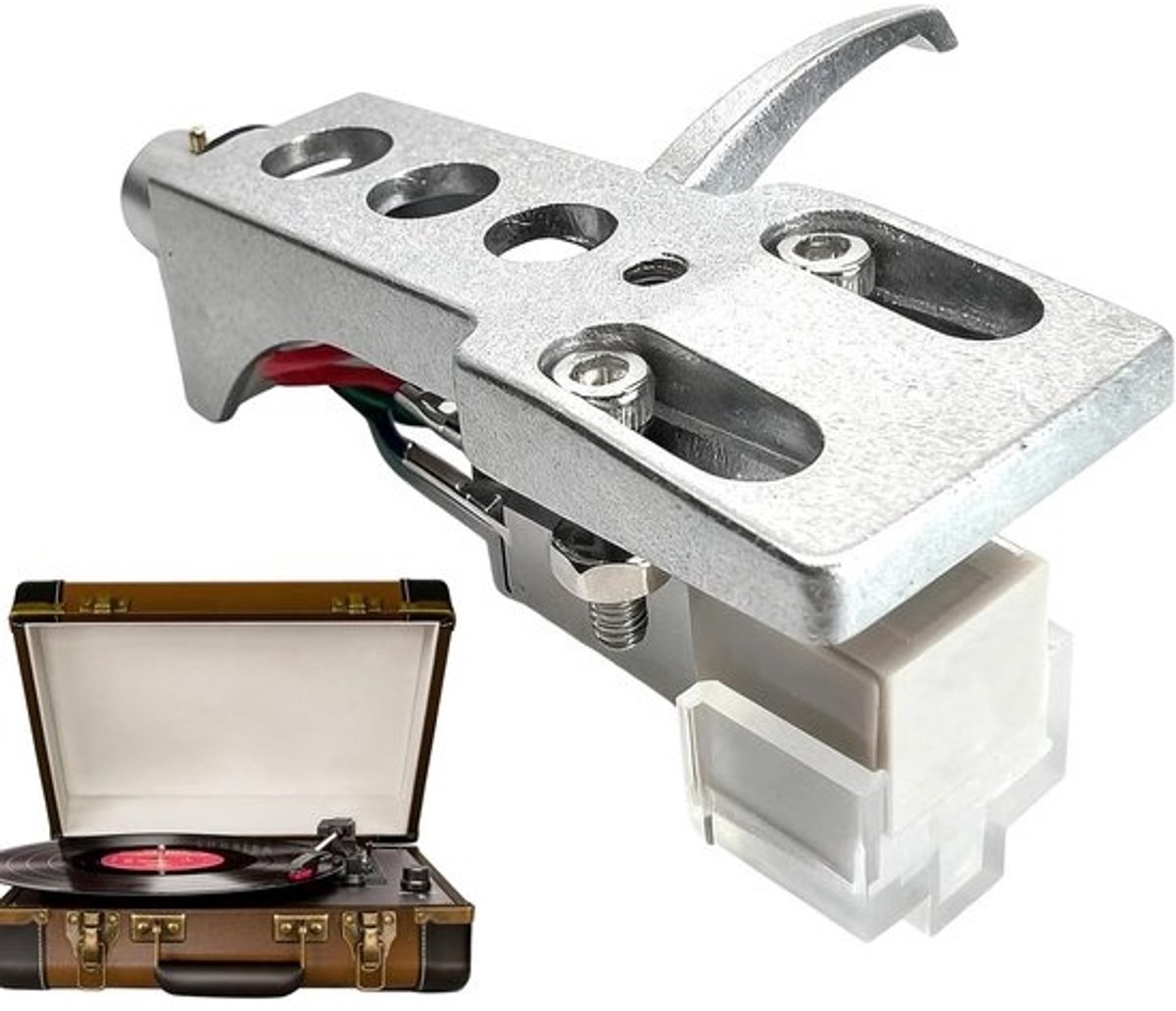 Platenspelercartridge - Reserveplatenspelernaald - Hifigeluid - Voor studiobewaking - 17 x 163 x 31 cm - Zilver