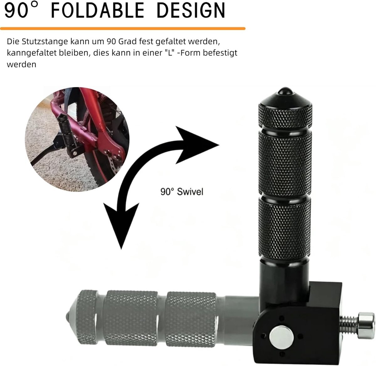 2 stuks passagiersvoetsteunen voor motorfietsen, universele motorvoetsteunen, antislip, antislip, 90 graden - ShopVlot