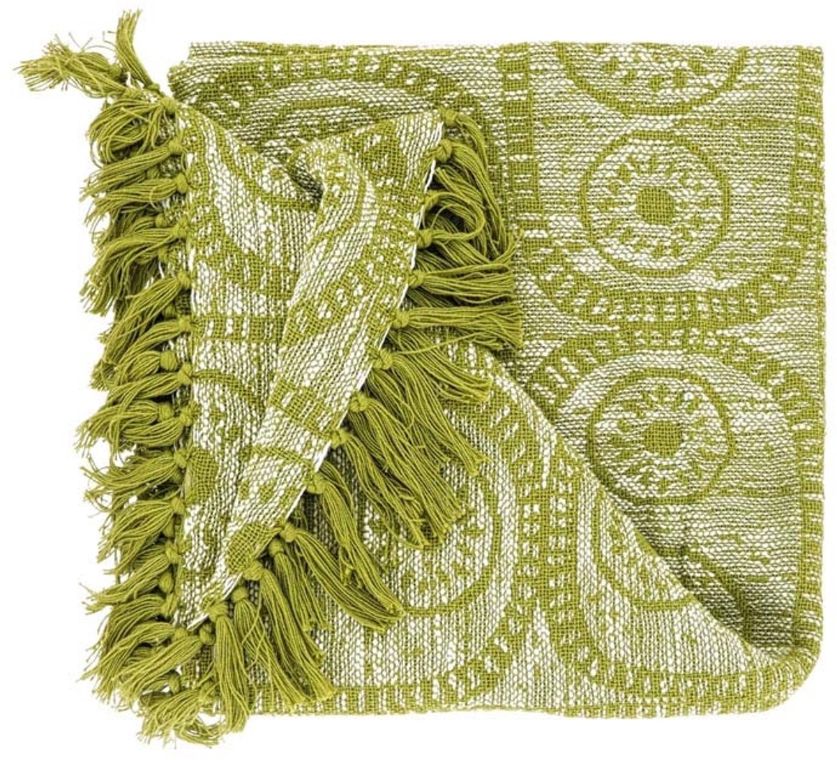 Unique Living Plaid Bruni - Moss Green - 125x150cm Groen