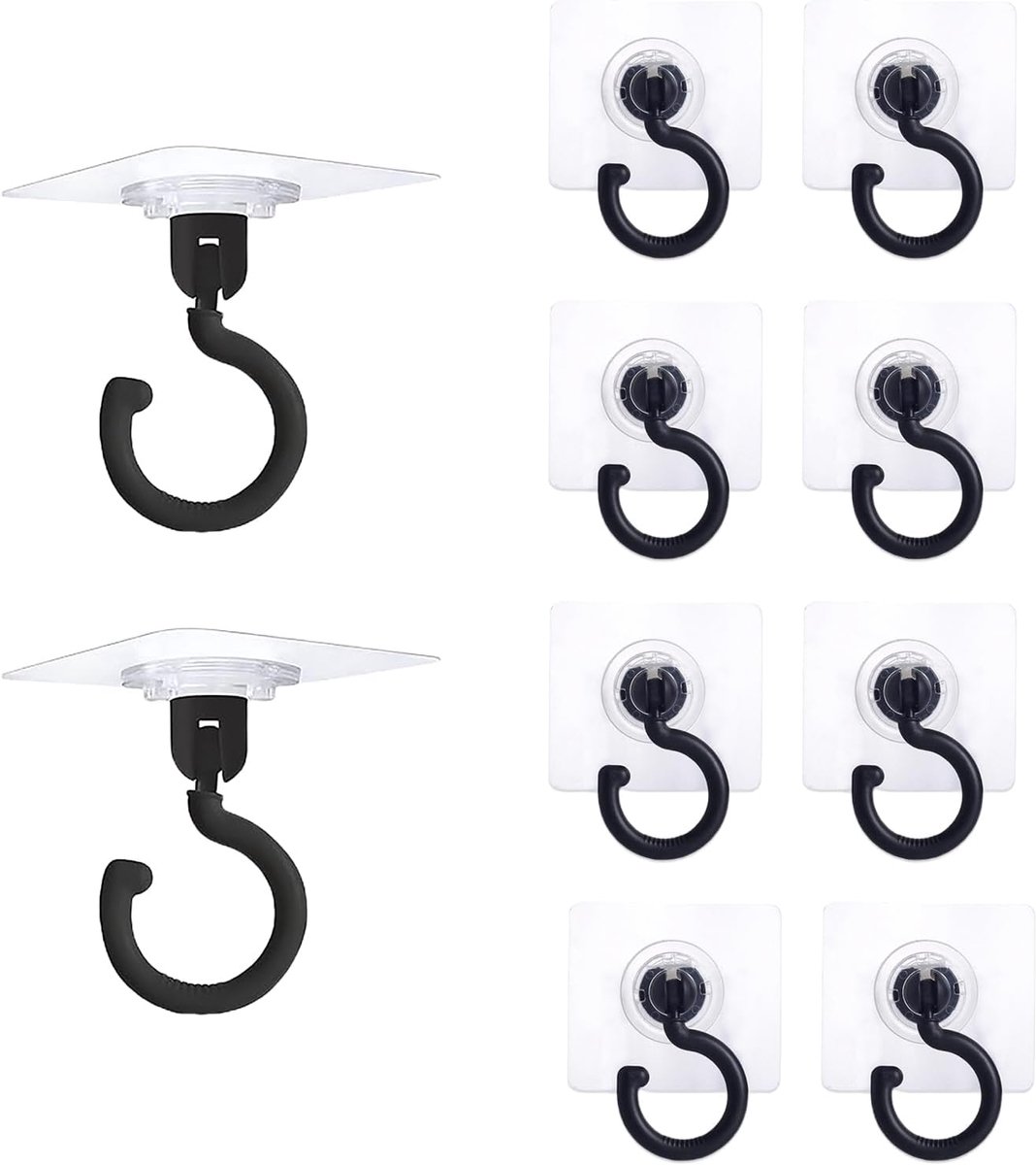 10 Pcs Self Adhesive Ceiling Hooks, Heavy Duty Adhesive Wall Hooks, Sticky Hooks for Hanging Towel, No Damage Under - ShopVlot