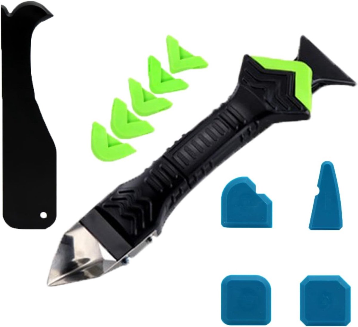 5-in-1 Silicone Kit voor Kitwerk, Caulking Verwijderaar, Vervangbare en Herbruikbare Tools voor Keuken, Badkamer en Slaapkamer