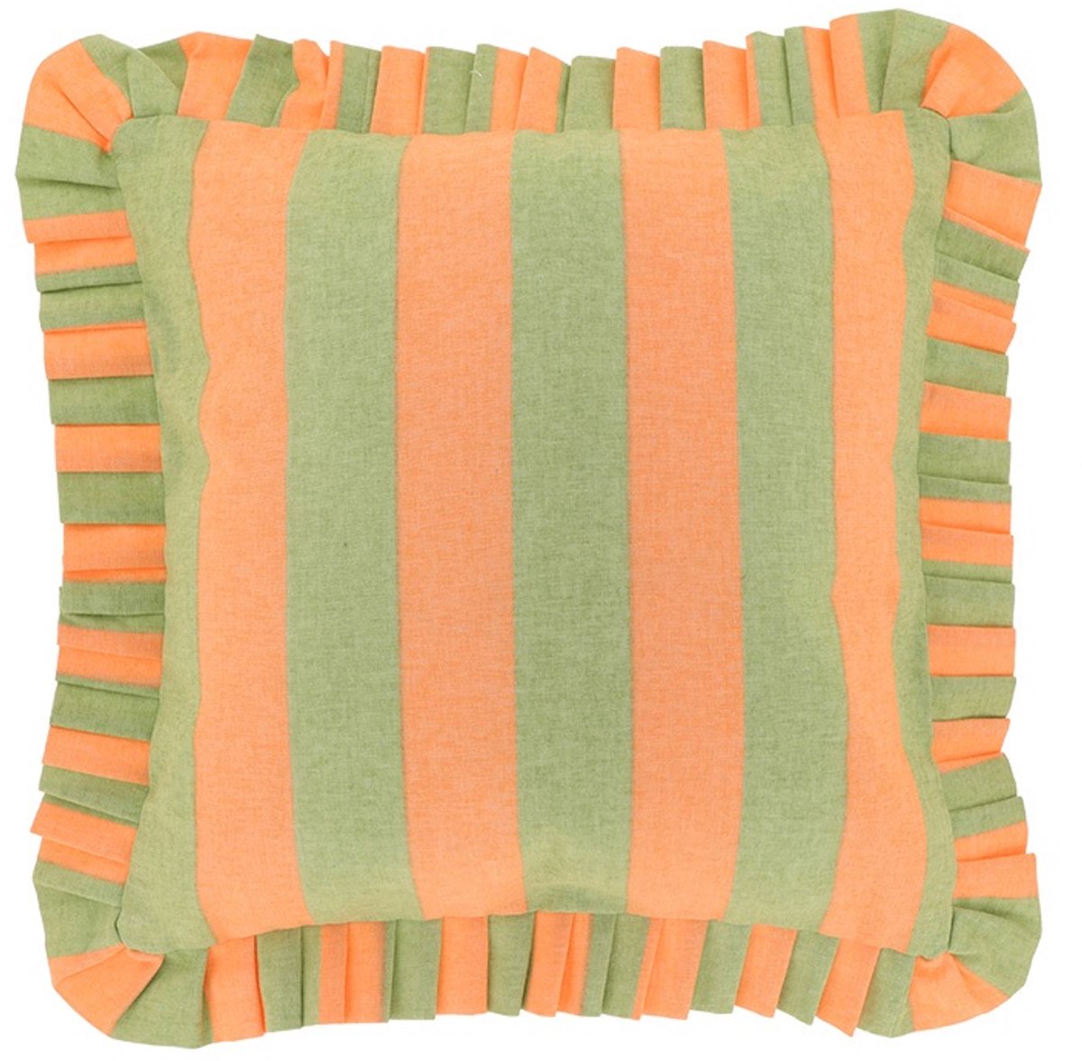 Unique Living Sierkussen Sepp - Apricot/Nile Green - 45x45cm Groen