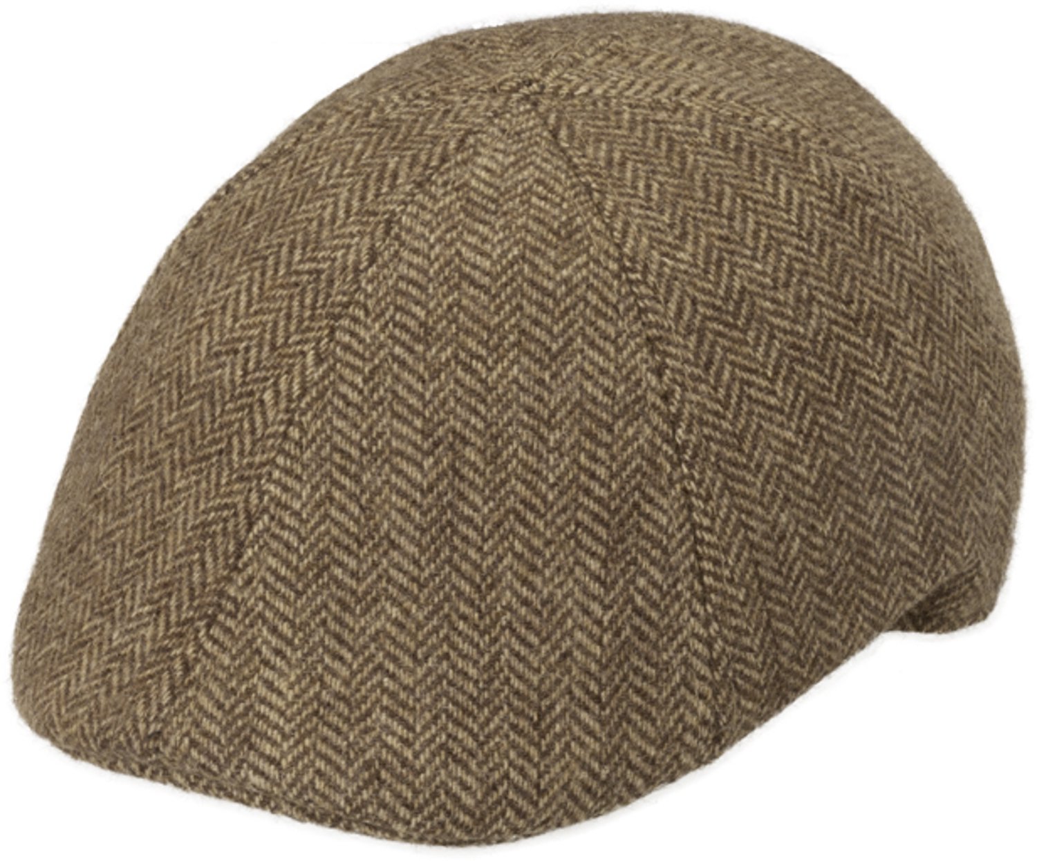 Flatcap 6-Panel Visgraatmotief Camel Fiebig maat 61