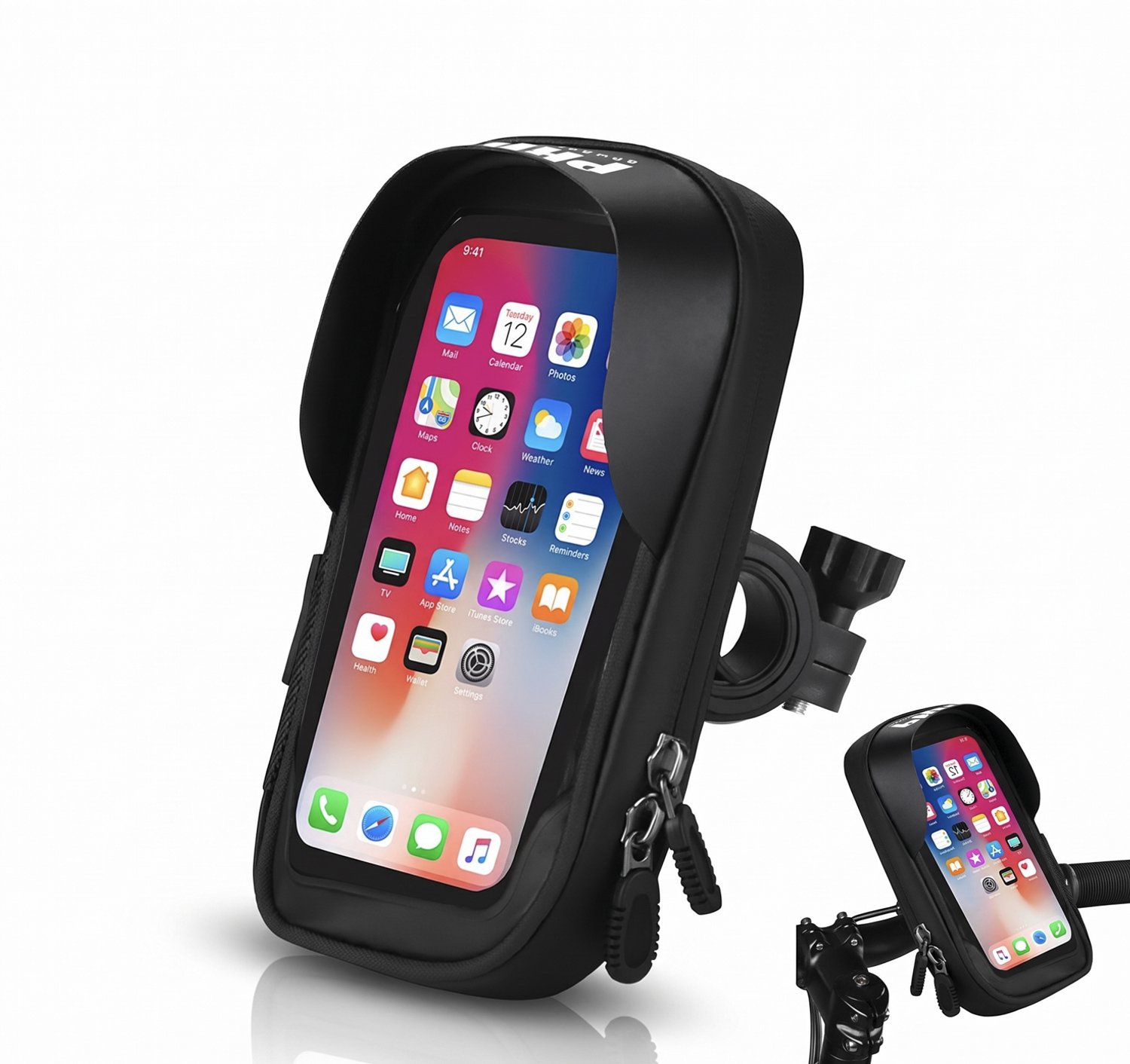 Telefoonhouder Fiets Waterdicht Stuurtas 0,2 Liter Afneembare Fietstas Zwart