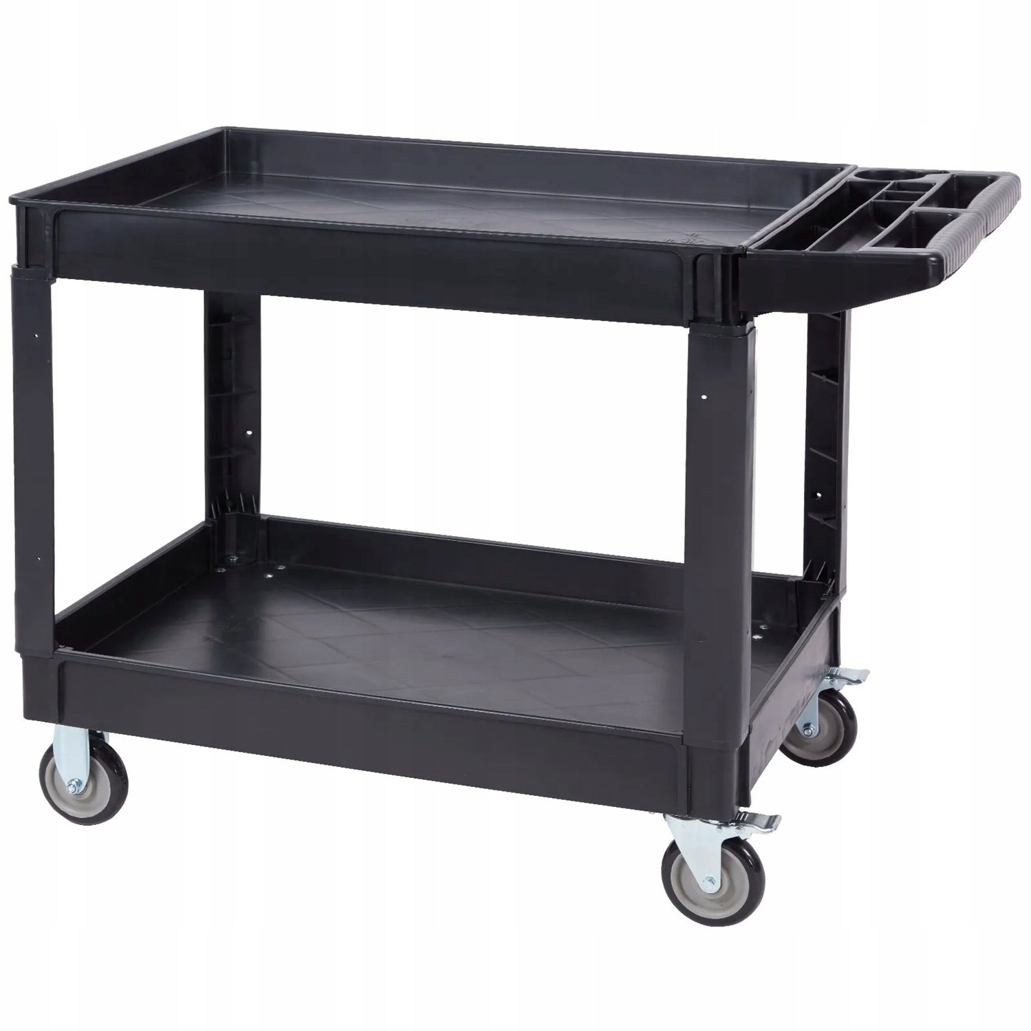 Transportkar 2-laags 250 kg met rem, 360° zwenkwielen