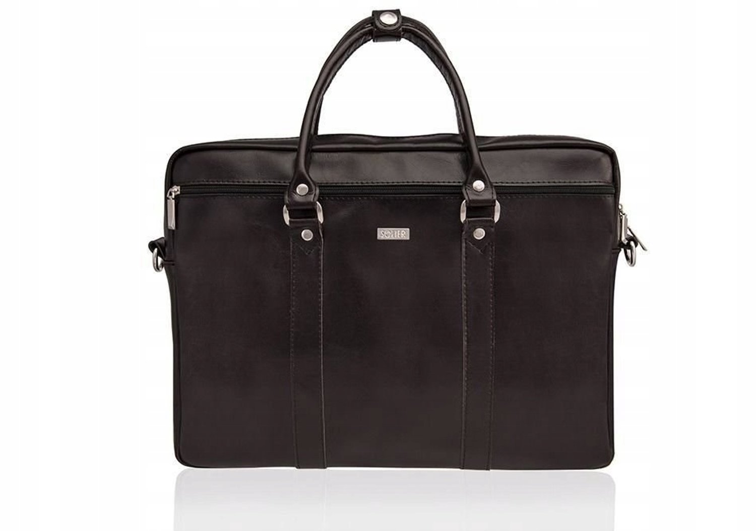 Leren Laptoptas Heren Aktetas - Solier - 17 inch