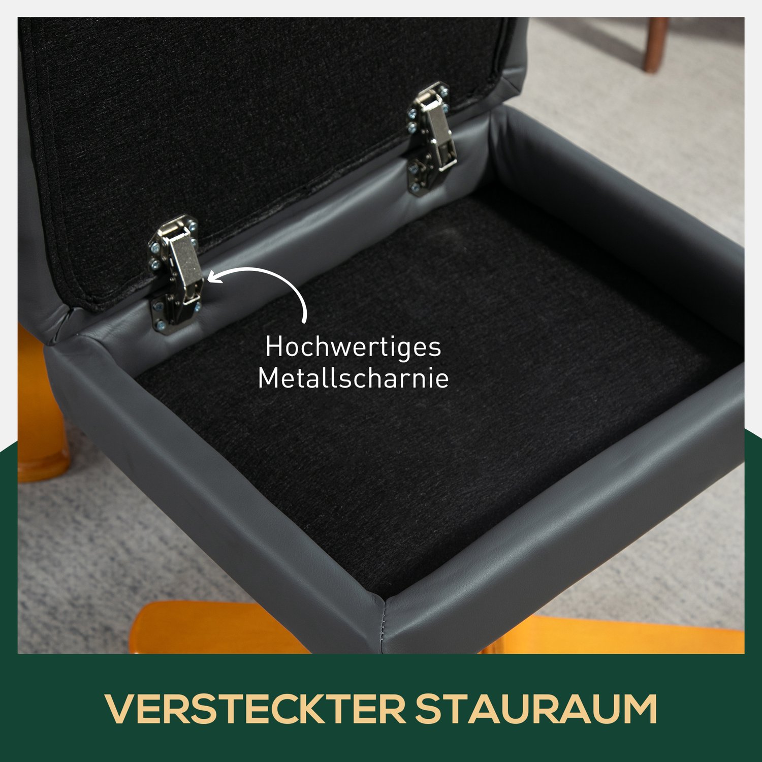 WUVRIE Relaxfauteuil met hocker - Handmatig verstelbaar en 360° draaibaar - Donkergrijs