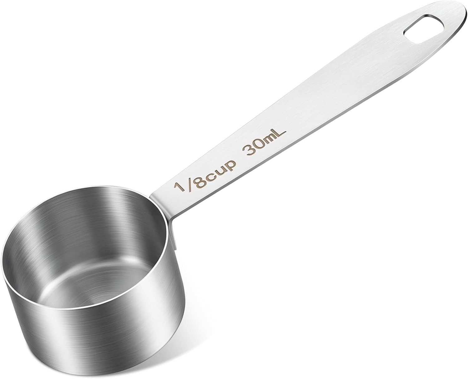 Maatbeker - Roestvrij - 30 ml - Roestvrijstalen Koffieschep met Lange Handgreep - Voor Koffie en Specerijen
