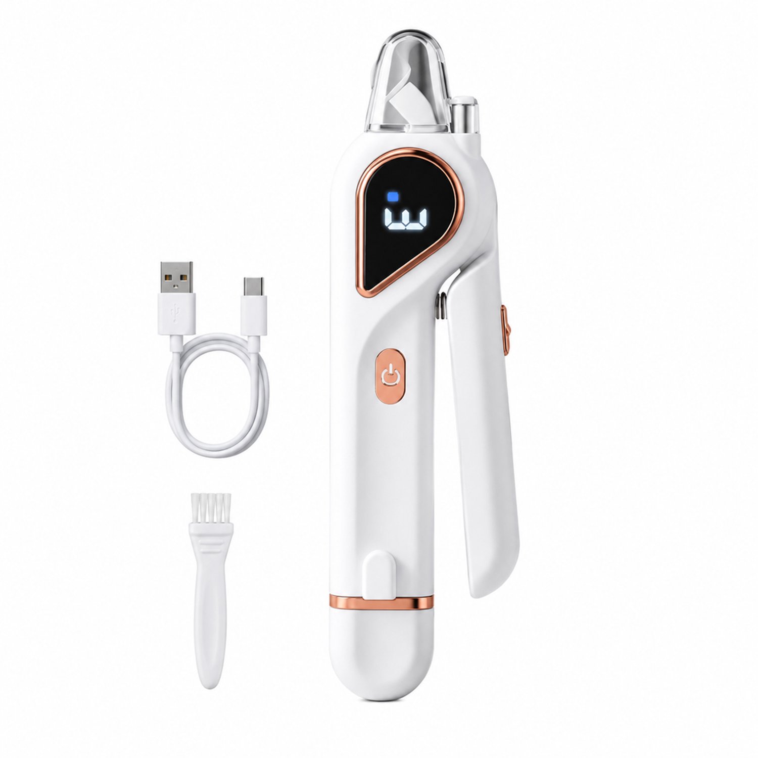 elektrische nagelknipper voor huisdieren - 2-in-1, wit - Direct oplaadbaar - Voor katten en honden