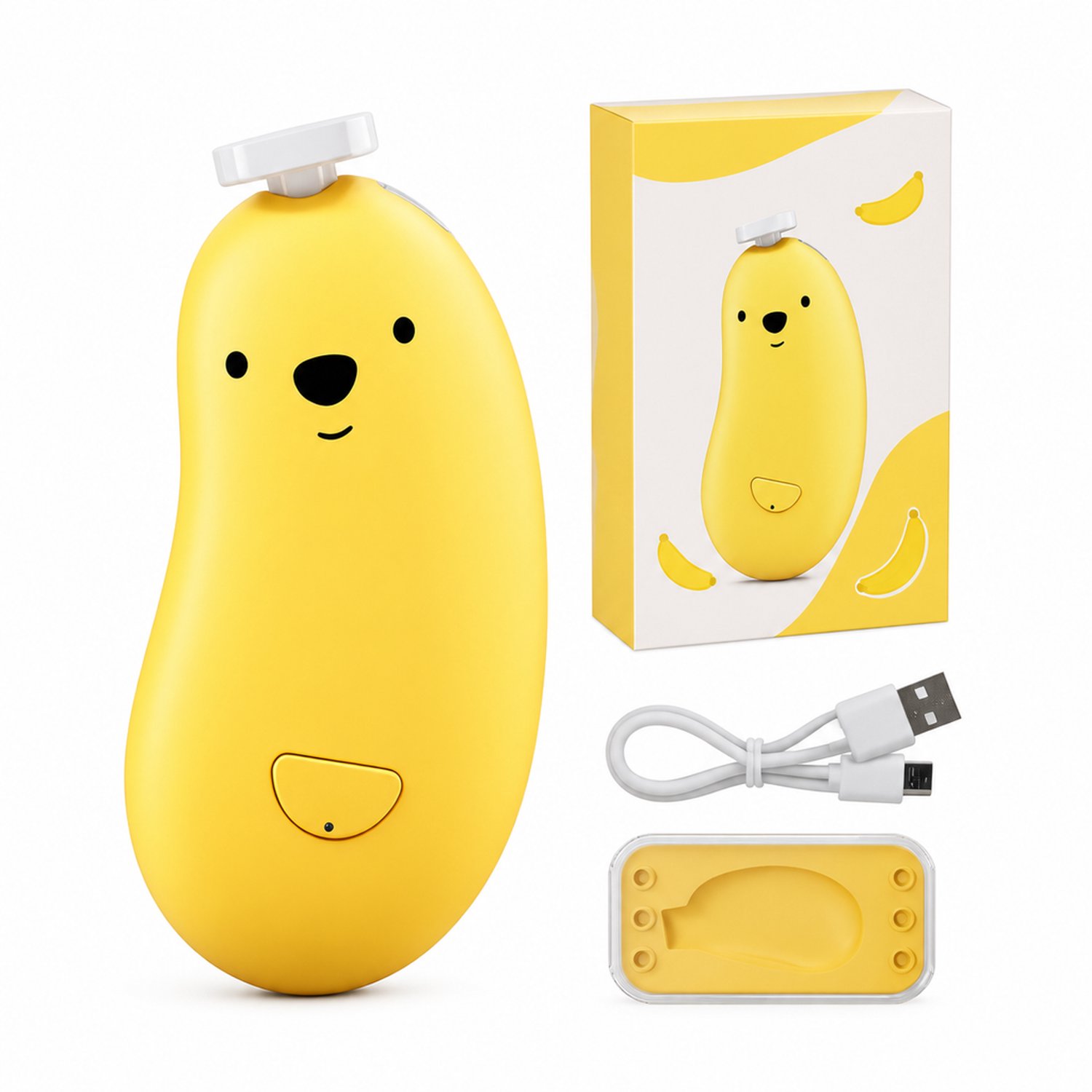 elektrische nagelknipper - USB-oplaadbaar - gele uitvoering - voor dagelijks thuisgebruik - in kleurendoos