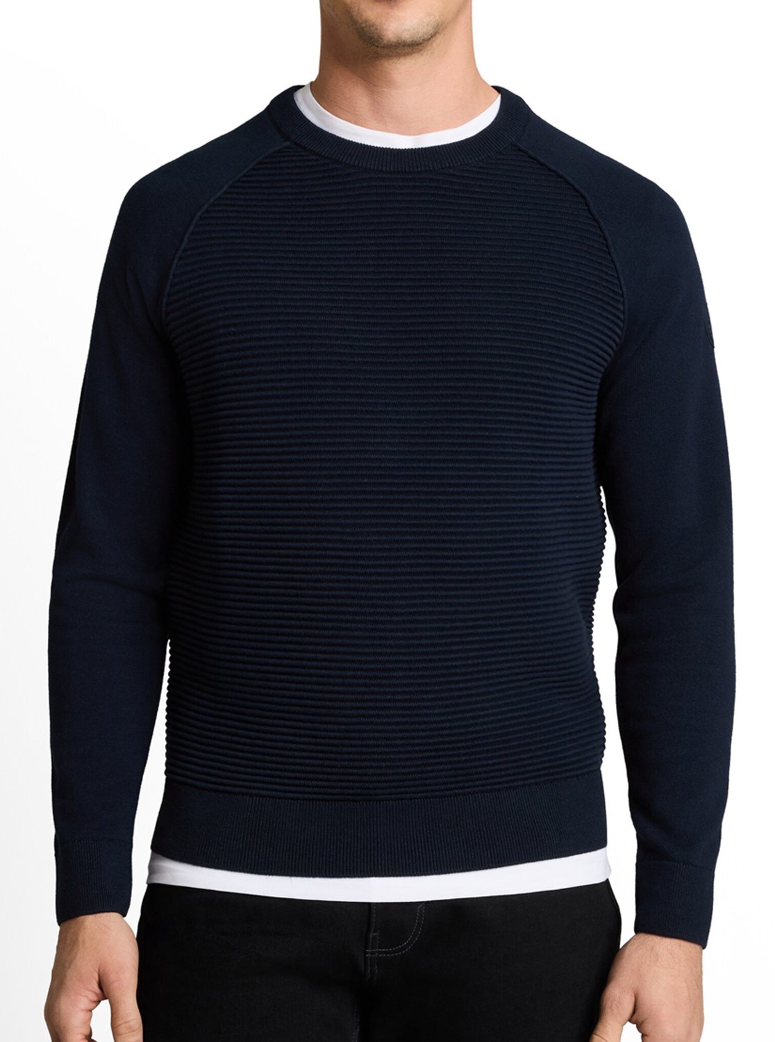Tom Tailor - Ronde hals Trui - Mannen - XXL - Blauw - Katoen - 1052235