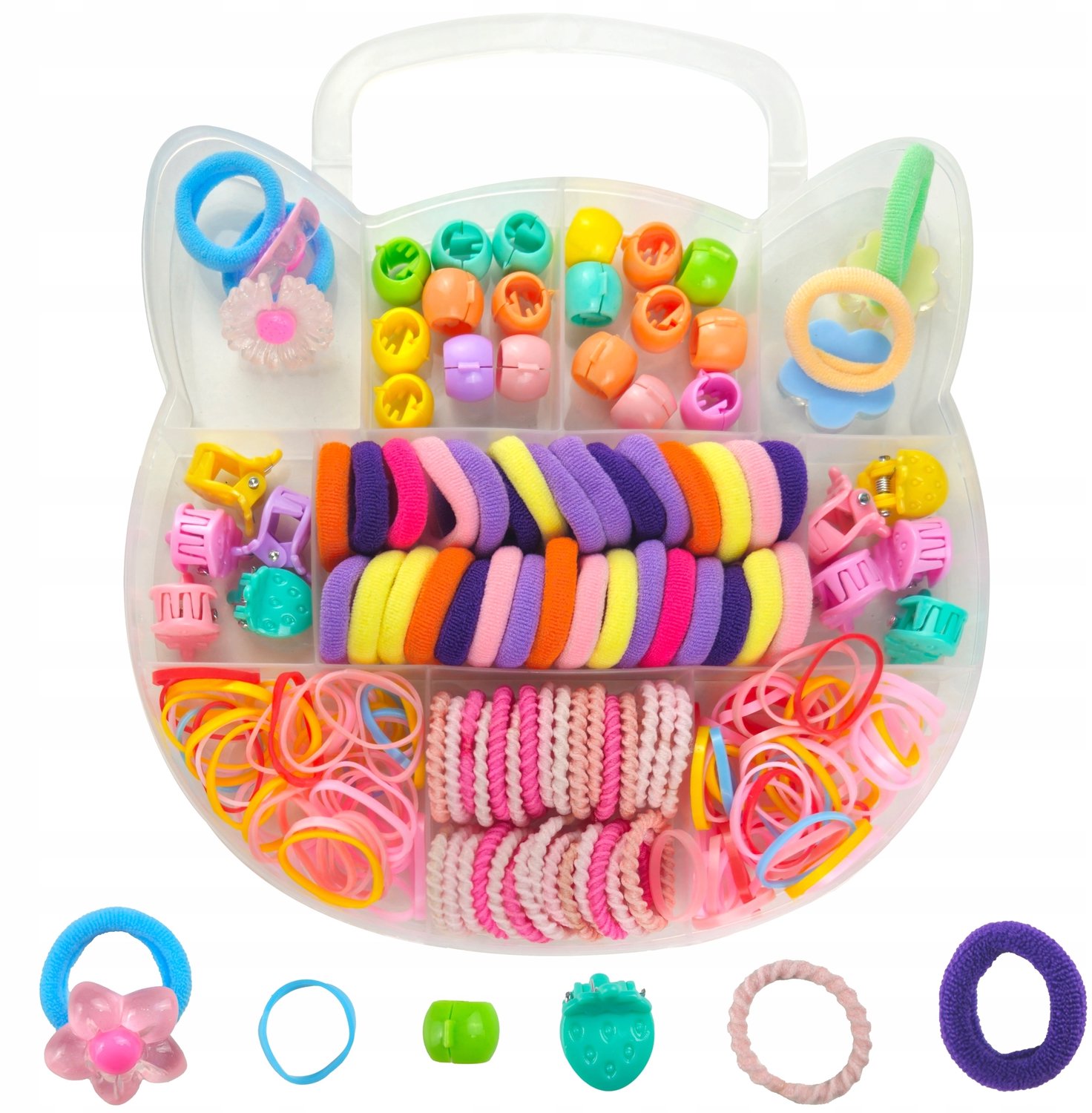 Neon Haaraccessoires Set voor Meisjes - 200 Stuks
