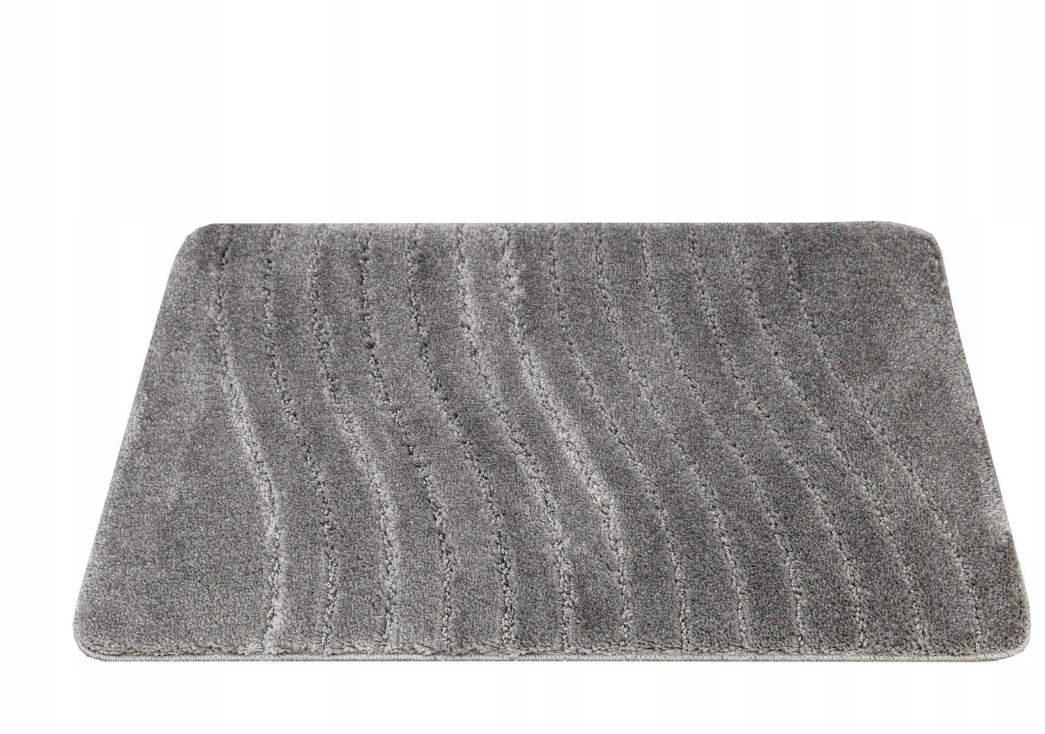 Antislip badkamermat Sara grijs met golven 60x100 cm