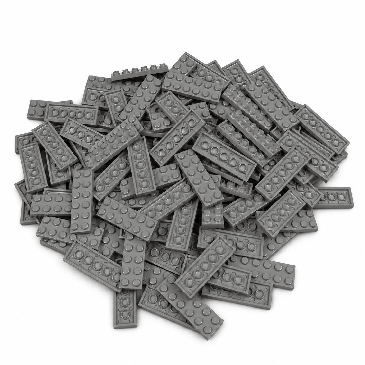 100 Bouwstenen 2x6 plate | Lichtgrijs | Compatibel met Lego Classic | Keuze uit vele kleuren | SmallBricks