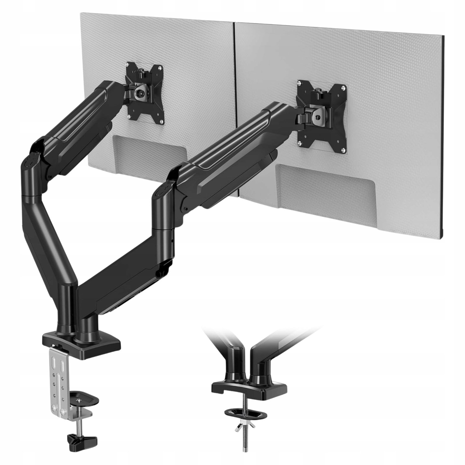 Dubbele Monitor Arm met Gasveer - Ergonomisch & Verstelbaar (13-32")