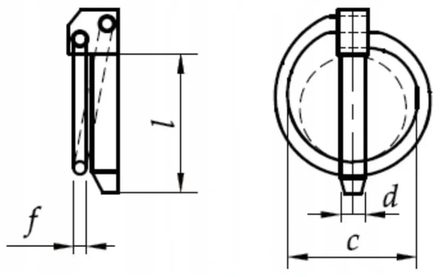 Ringpen, Borgpen fi 8,0x41 mm - DIN11023, Verzinkt Staal