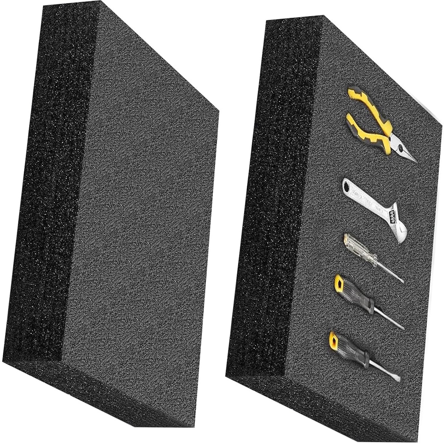 2 Stuks Foam Board Snijgereedschap Case, Camera Opbergdoos, Schuim Inzet voor Gereedschapsorganisatie, Zwart, 300 x 250 x 60 mm, Ideaal voor Bescherming en Opslag