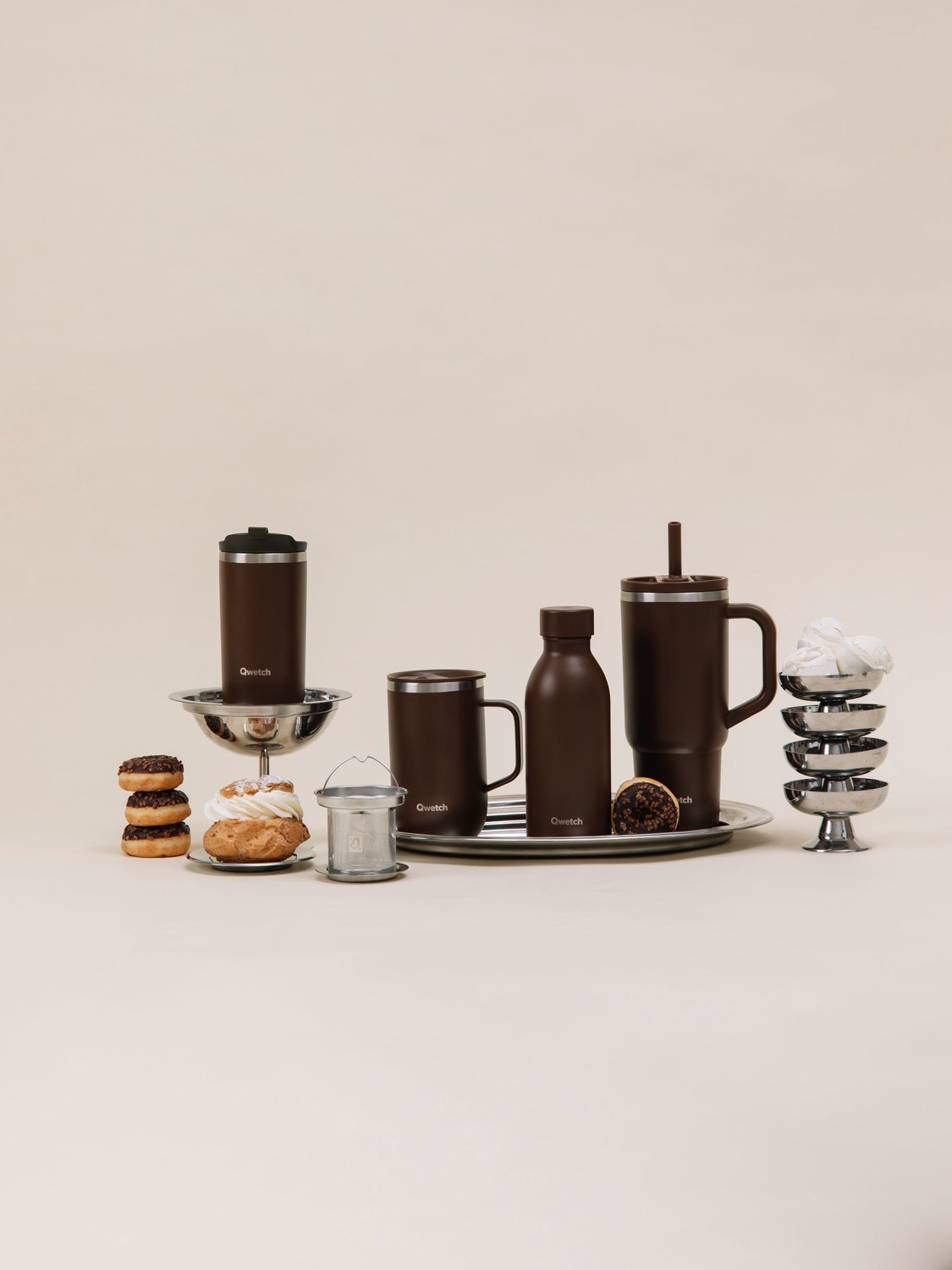 Qwetch Infuser Mok Geïsoleerd - Matt Chocolat