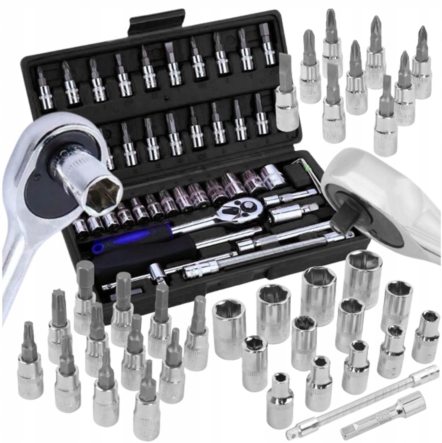 46-delige Doppenset met Bits en Torx in Koffer - CRV