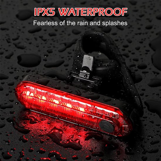 Set van 2 oplaadbare led-achterlichten voor de fiets – veiligheidswaarschuwingslichten voor achterop of op de helm — afbeelding 2