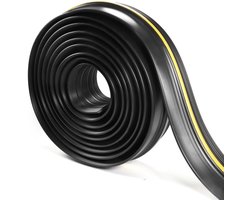 Famanu - Drempelafdichting voor garagedeur - Voorkomt tocht en vuil - Duurzaam rubber - Zwart 1 stuk
