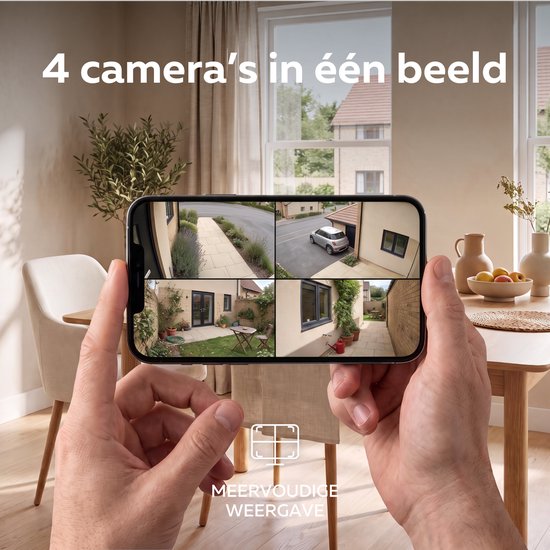 Calex Smart Outdoor Camera x2, 3MP - Draadloos - Op Zonne-Energie - WiFi 2.4GHz - Nachtzicht - Bewegingssensor - Spotlicht - Two-Way Audio - Wit — afbeelding 4
