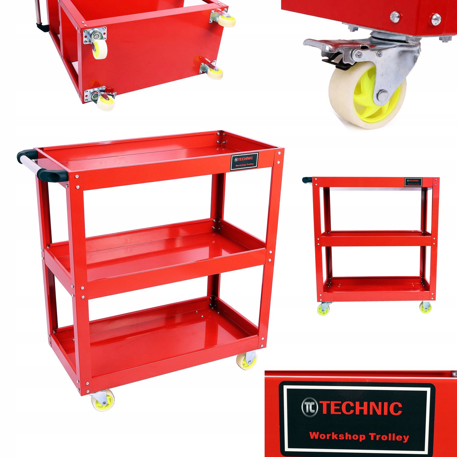 Werkplaatswagen TC Technic 3-laags 150kg met rem