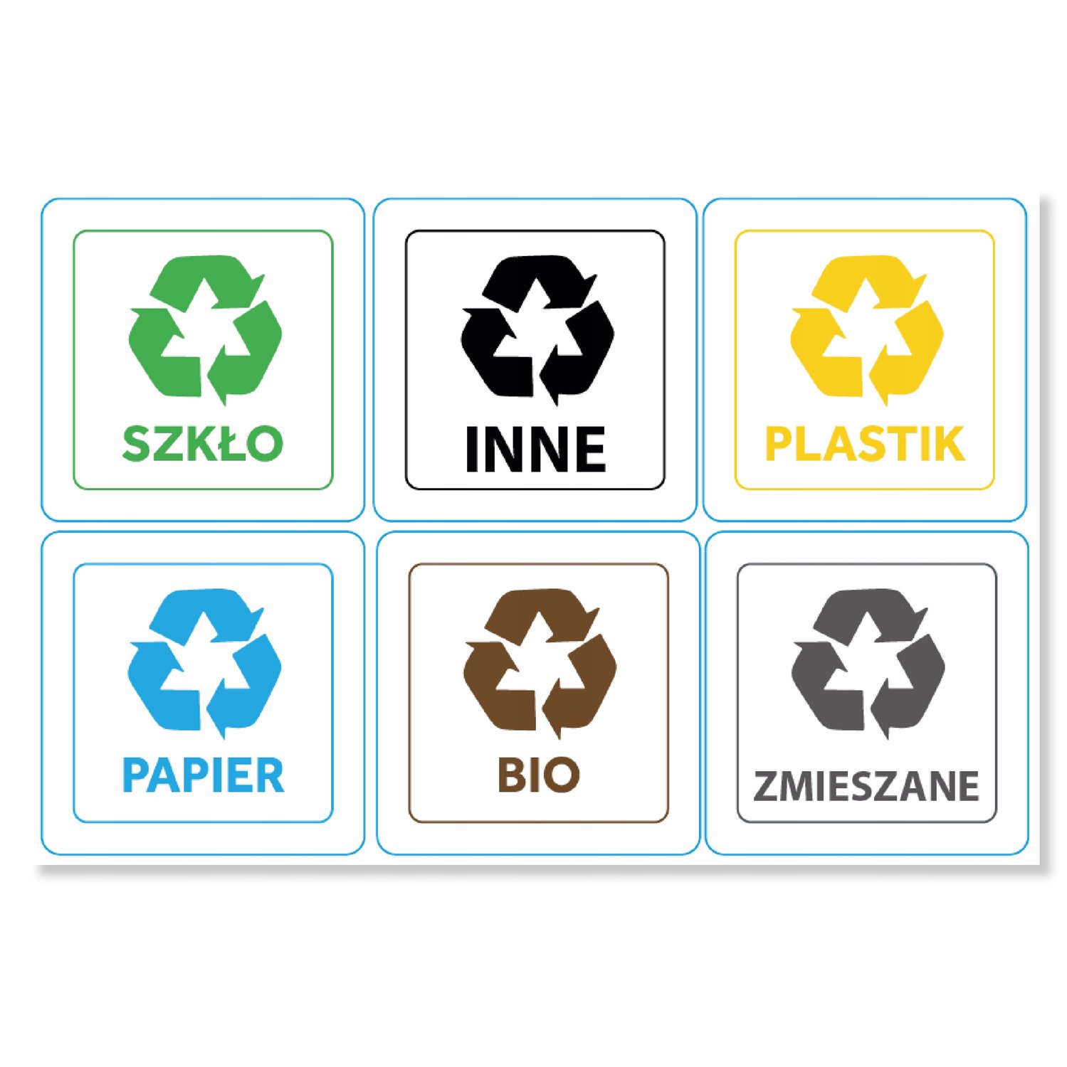 Waterdichte Afvalscheidingsstickers voor Vuilnisbakken - 6 Stuks