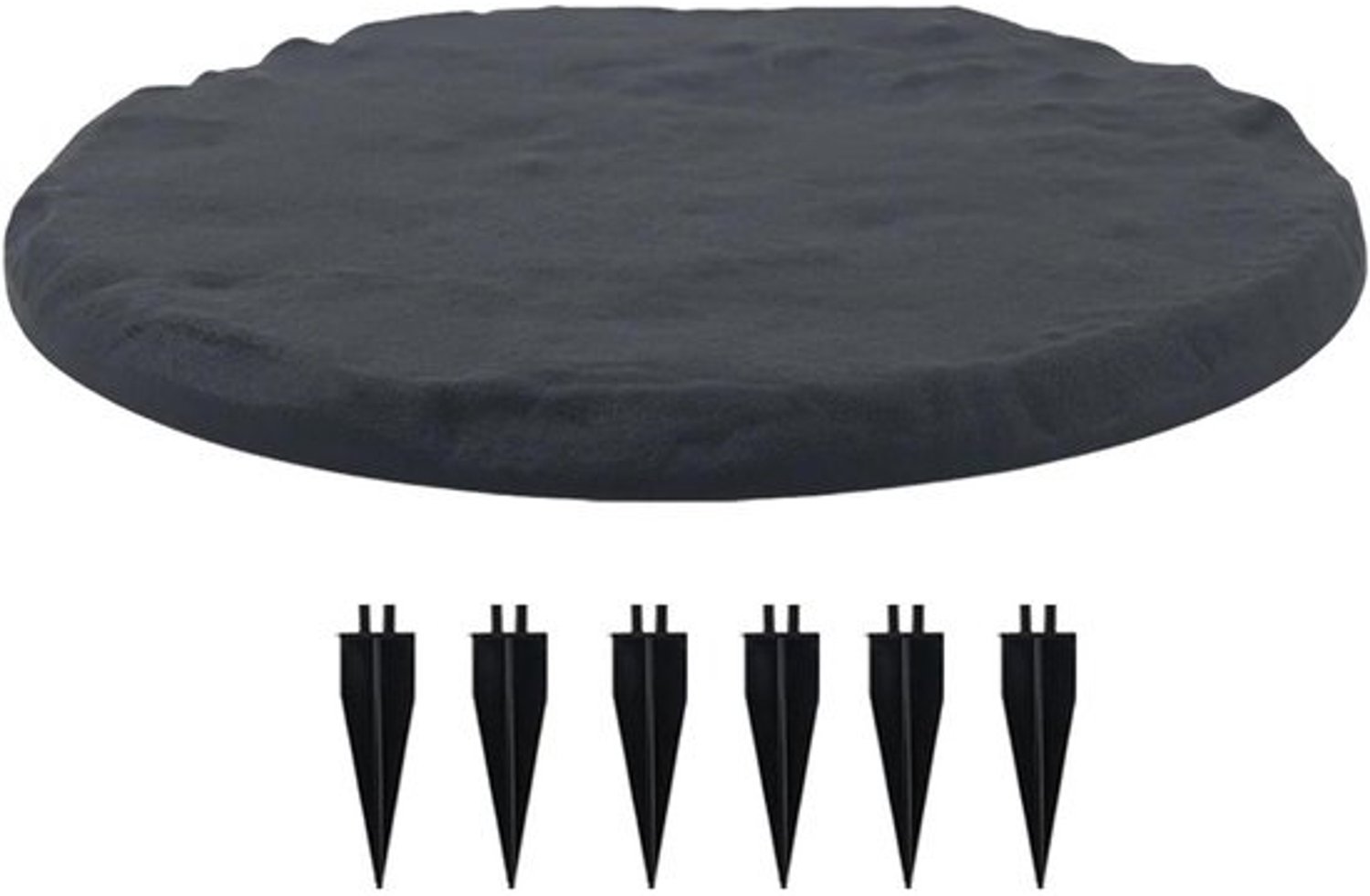 Decoratieve tuintegels - Buitenpadtegels - Tuindecoratie - Met grondpennen - 39 cm rond - Grijs