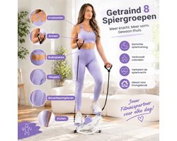 Fitnessstep voor thuis, hometrainer met lcd-display en calorieënteller, training voor 8 spiergroepen, stabiele stepper voor thuis die geen montage vereist, tot 117 kg