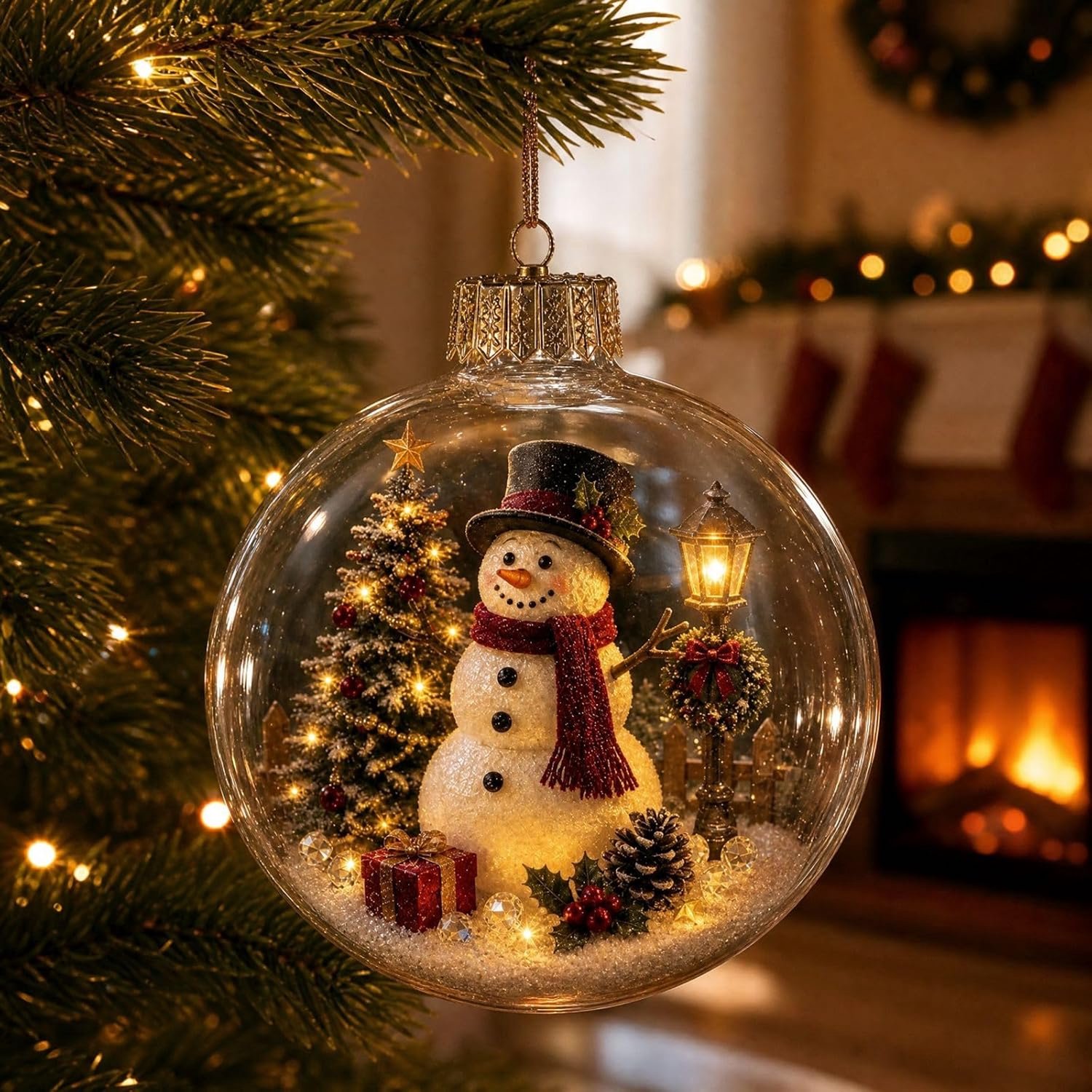 Lichtgevende Kerstbal - 8 Stuk - 10 Cm - Plastic Kerstballen - Kerstballen Set - Kerstdecoratie - Doorzichtige Kerstballen - Kerstmis Decoratie - Met Warm LED-Licht - Geschikt Voor Halloween-Decoraties, Kerstdecoraties En Verjaardagsfeestjes – foto 4