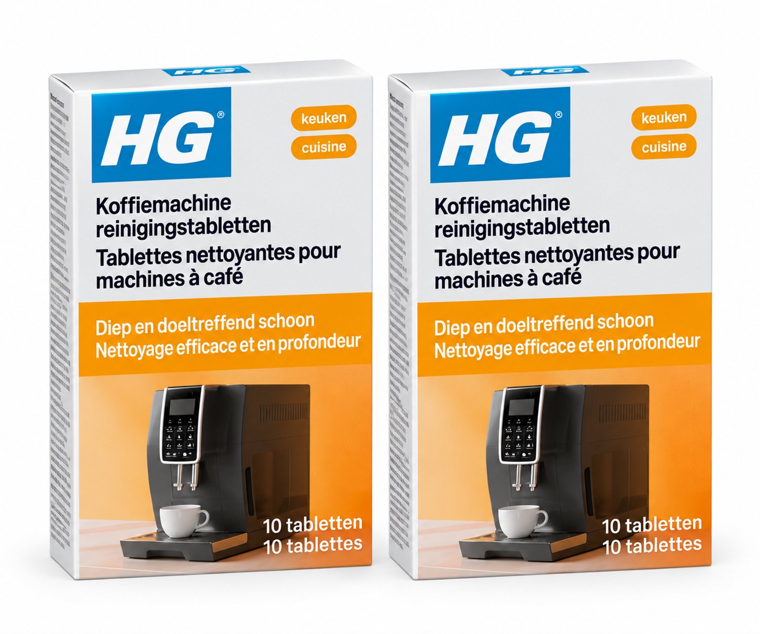 HG Koffiemachine Reinigingstabletten - Voor Volautomatische Koffiemachines - 10 stuks x 2
